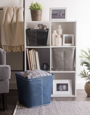 Image showing  Zig-Zag Trapezoid Storage Bin, 13 in. x 13 in. x 13 in., Blue