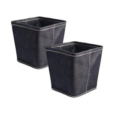 Design Imports Zig-Zag Trapezoid Storage Bin, Black, 13 in. x 13 in. x 13 in.