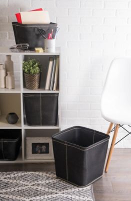 Image showing  Zig-Zag Trapezoid Storage Bin, 13 in. x 13 in. x 13 in., Black