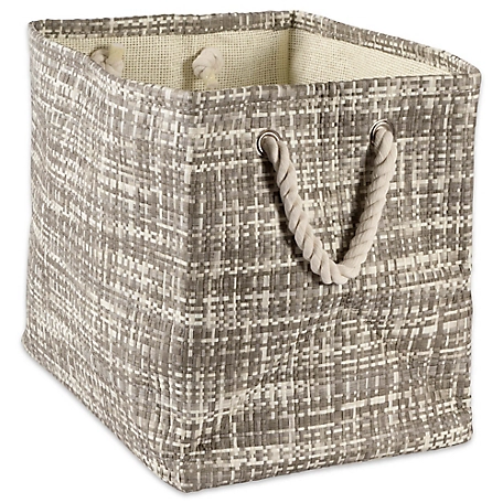 Design Imports Tweed Paper Storage Bin, Gray, 15 in. x 10 in. x 12 in.