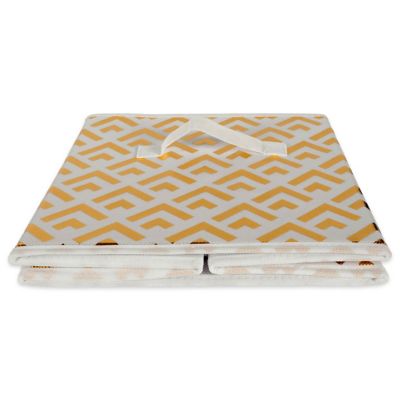 Image showing  Double Diamond Non-Woven Storage Bins, 11 in. x 11 in. x 11 in., White/Gold, 2-Pack
