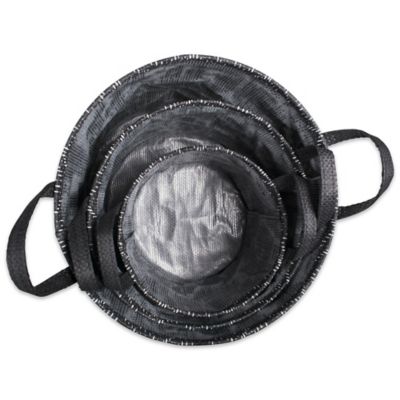 Image showing  Tribal Chevron PE-Coated Round Storage Bin, Black/White