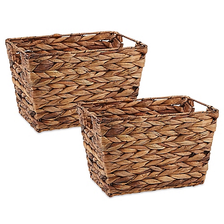 Design Imports Hyacinth Storage Baskets, Brown, 2-Pack