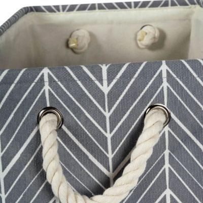 Image showing  Herringbone Poly Storage Bin, 13 in. x 13 in. x 13 in., Gray