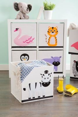 Image showing 5 th DII Kids' Zebra Felt Cube Storage Bin, 13 in. x 13 in. x 13 in.