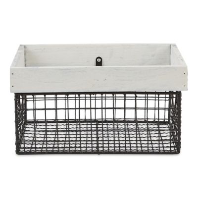 Image showing  Farmhouse Metal Wire Baskets, White, 3-Pack