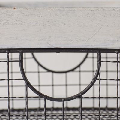 Image showing  Farmhouse Metal Wire Baskets, White, 3-Pack