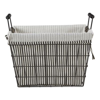 Image showing  Metal Farmhouse Lined Office Baskets, Black, 2-Pack