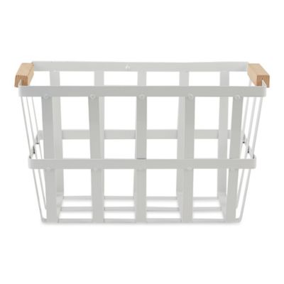 Image showing  Modern Metal Wire Baskets, White, 3-Pack