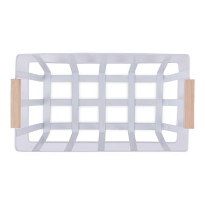 Image showing  Modern Metal Wire Baskets, White, 3-Pack
