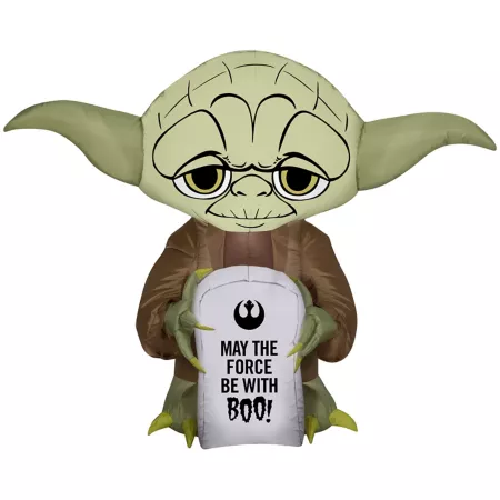 Gemmy Airblown Star Wars Yoda Stylized with Tombstone Decor Small Halloween Inflatables