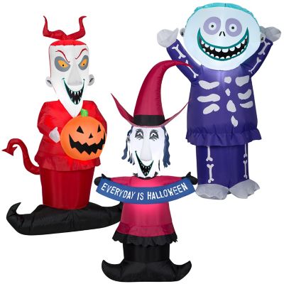 Gemmy 48.03 in. Airblown Disney Halloween Lock Shock and Barrel Inflatable Halloween Decoration, Small