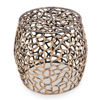 SPI Home Branch and Lattice Pattern Garden Patio Stool