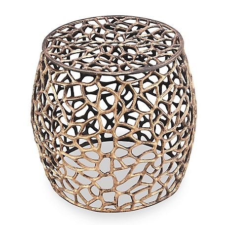 SPI Home Branch and Lattice Pattern Garden Patio Stool
