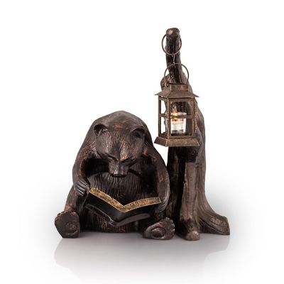 Image showing  Booklover Bear Garden Lantern, 19.5 in. x 17.5 in. x 15.5 in.