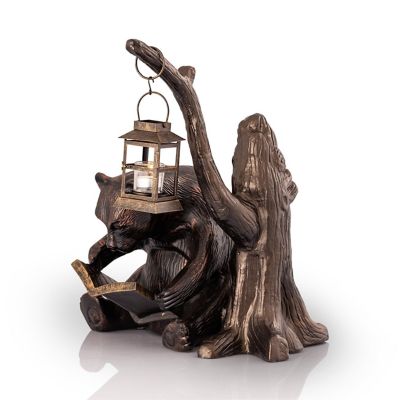Image showing  Booklover Bear Garden Lantern, 19.5 in. x 17.5 in. x 15.5 in.