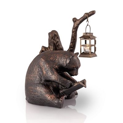 Image showing  Booklover Bear Garden Lantern, 19.5 in. x 17.5 in. x 15.5 in.