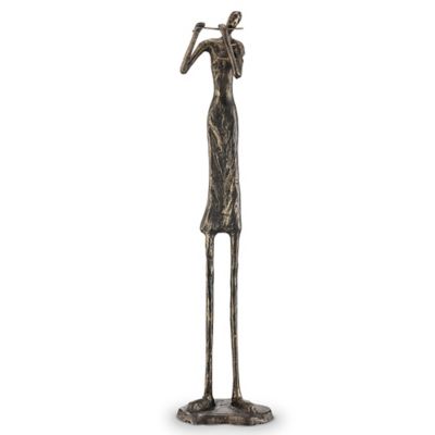 Image showing  Fabulous Flutist Figure Sculpture, 39 in. x 8.5 in. x 7.5 in.