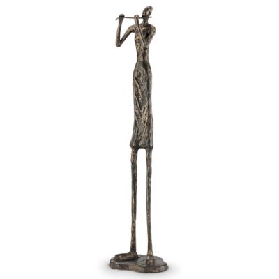 Image showing  Fabulous Flutist Figure Sculpture, 39 in. x 8.5 in. x 7.5 in.