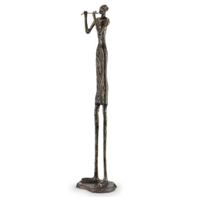 Image showing  Fabulous Flutist Figure Sculpture, 39 in. x 8.5 in. x 7.5 in.