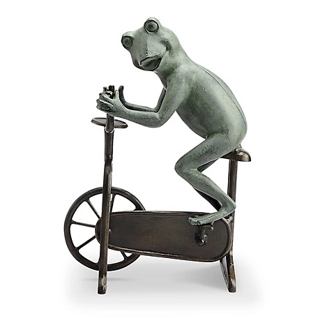 SPI Home Workout Frog on Bicycle Garden Sculpture