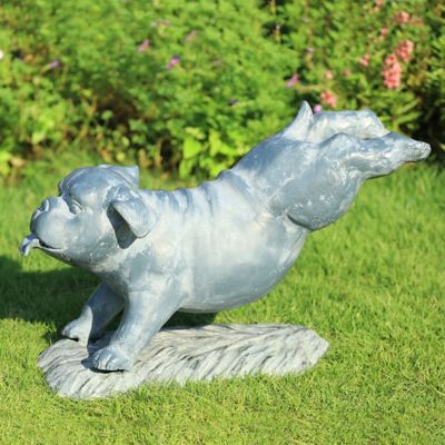 Image showing  Fetch! Bulldog Garden Sculpture, 12 in. x 17.5 in. x 7.5 in.