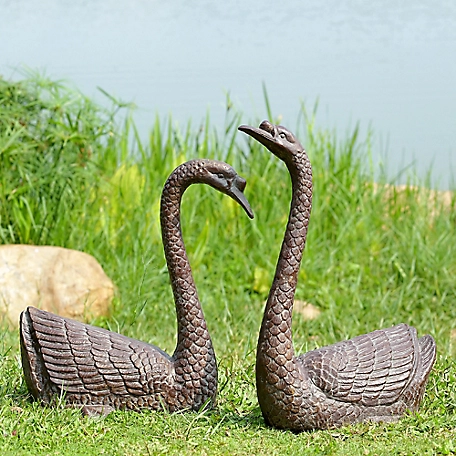 SPI Home Pair of Serene Swan Garden Sculptures