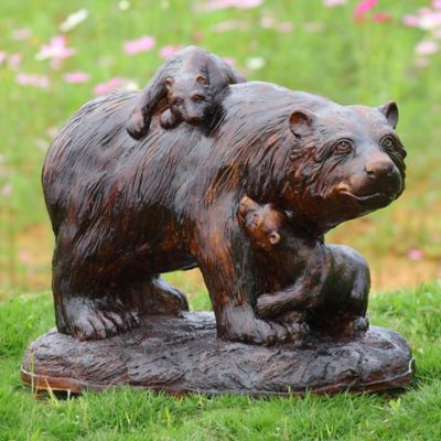 Image showing  Playtime Bear with Cubs Garden Sculpture, 17 in. x 23 in. x 13 in.
