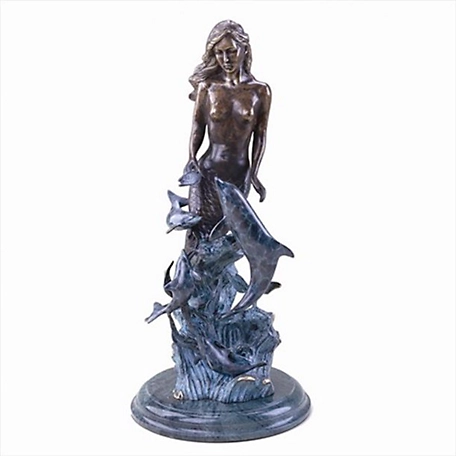 SPI Home Mermaid with Dolphins Sculpture