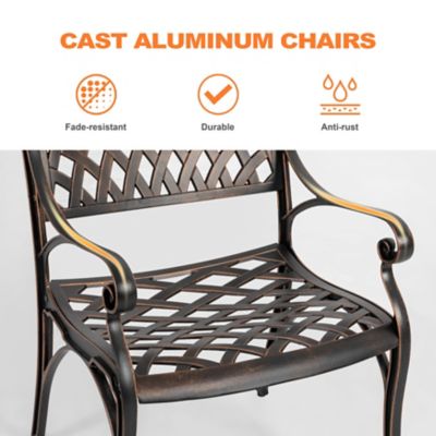 Image showing  3 pc. Cast Aluminum Patio Bistro Set