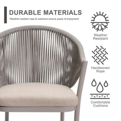 Image showing  Patio 7-Piece Dining Set with Cushions and Umbrella Hole, Beige