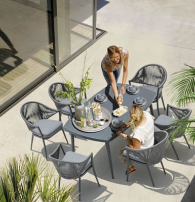 Image showing  Outdoor 7 pc. Dining Set with Cushions and Umbrella Hole, Dark Gray