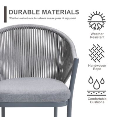 Image showing  Outdoor 7 pc. Dining Set with Cushions and Umbrella Hole, Dark Gray