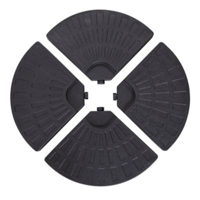 Image showing  4 pc. Fan-Shaped HDPE Plastic Patio Umbrella Base, 52L, Black