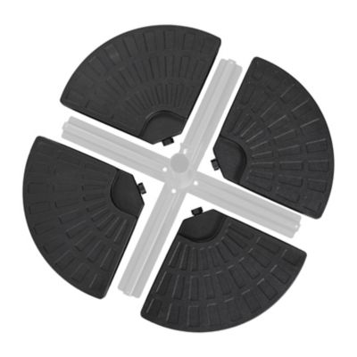 Image showing  4 pc. Fan-Shaped HDPE Plastic Patio Umbrella Base, 52L, Black