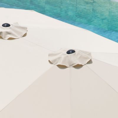 Image showing  15 ft. Double-Sided Patio Umbrella with Umbrella Base, 2 Sandbags