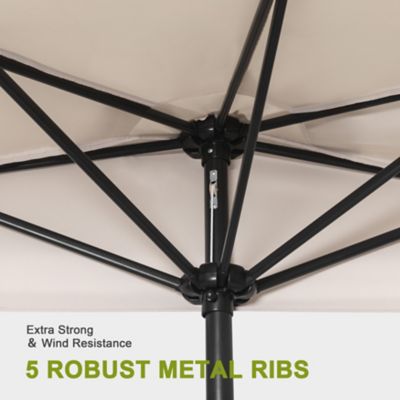 Image showing  9 ft. Half Round Patio Umbrella, Beige