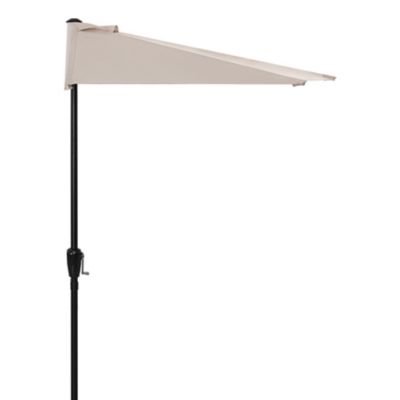 Image showing 6 th Nuu Garden 9 ft. Half Round Patio Umbrella, Beige