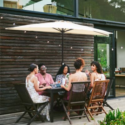 Image showing 9 th Nuu Garden 9 ft. Half Round Patio Umbrella, Beige