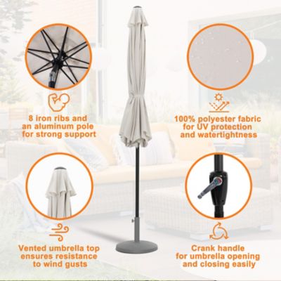 Image showing  7.5 ft. Round Patio Vented Umbrella, Beige