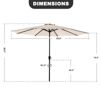 Image showing 5 th Nuu Garden 7.5 ft. Round Patio Vented Umbrella, Beige