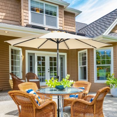 Image showing 8 th Nuu Garden 7.5 ft. Round Patio Vented Umbrella, Beige