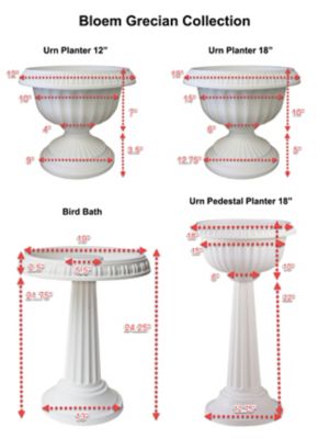 Image showing  4 gal. Plastic Grecian Urn Planter, 18 in.