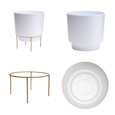 Image showing  3.25 gal. Plastic Hopson Planter with Metal Stand, 10 in.