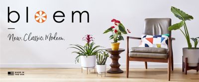 Image showing 7 th Bloem 9 gal. Plastic Hopson Planter with Metal Stand, 14 in.