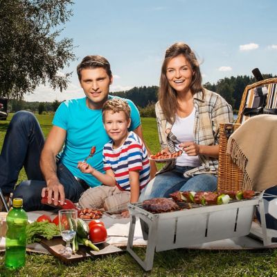 Image showing 2 th Fire Sense Charcoal Stainless Steel Foldaway Grill
