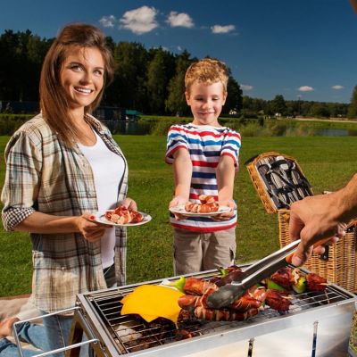 Image showing 3 th Fire Sense Charcoal Stainless Steel Foldaway Grill