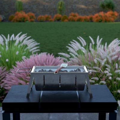 Image showing 4 th Fire Sense Charcoal Stainless Steel Foldaway Grill