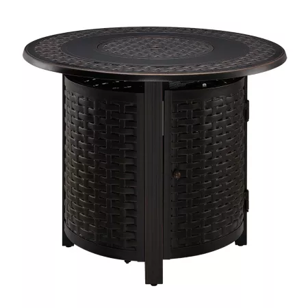 Fire Sense Hendricks Round Aluminum LPG Fire Pit Fire Pits