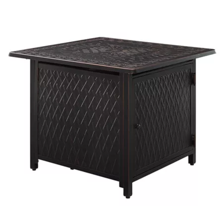 Fire Sense Cartney Square Aluminum LPG Fire Pit Fire Pits